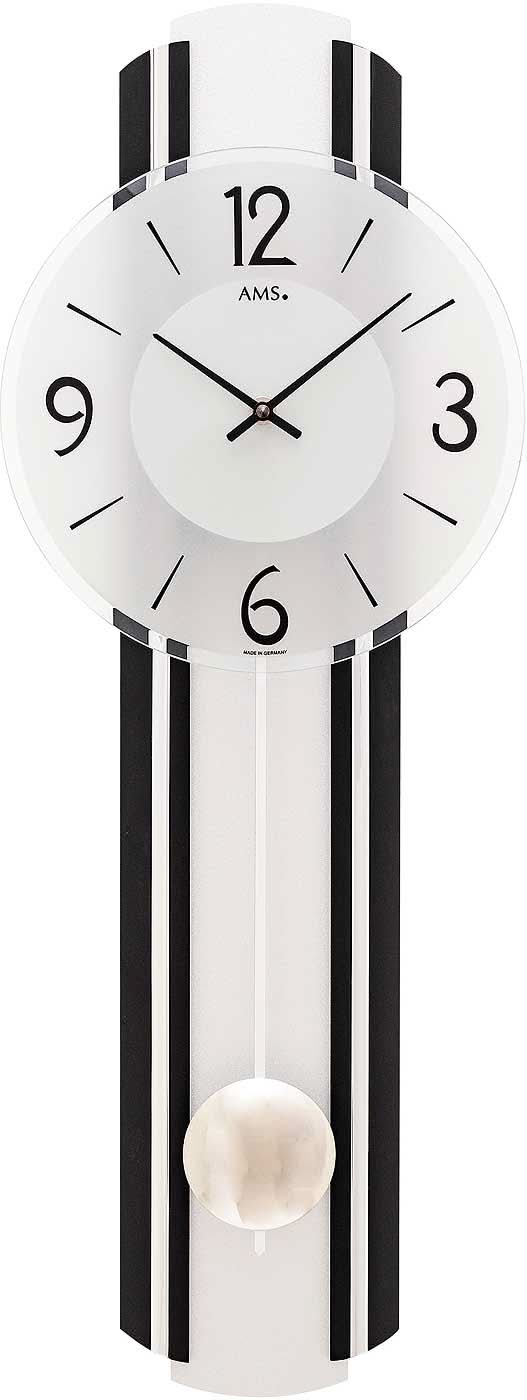 AMS Wall Clock 64x23x7 cm Wood • Precise Quartz Movement • Modern Design