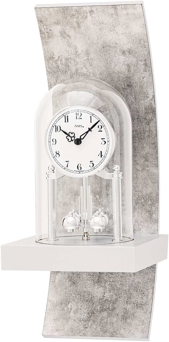 AMS Wall Clock 40x16x17 cm Wood • Elegant Rotary Pendulum • High-Quality Wooden Case