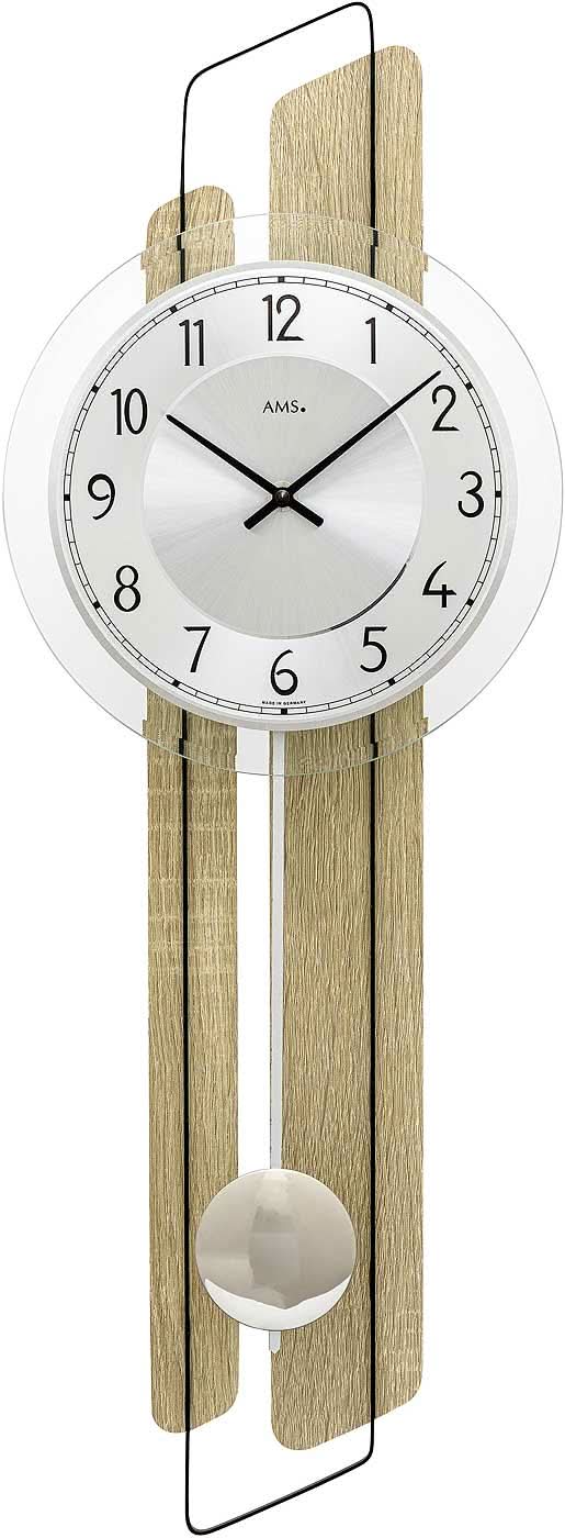 AMS Wall Clock 66x23x7 cm Wood • Precise Quartz Movement • Elegant Design