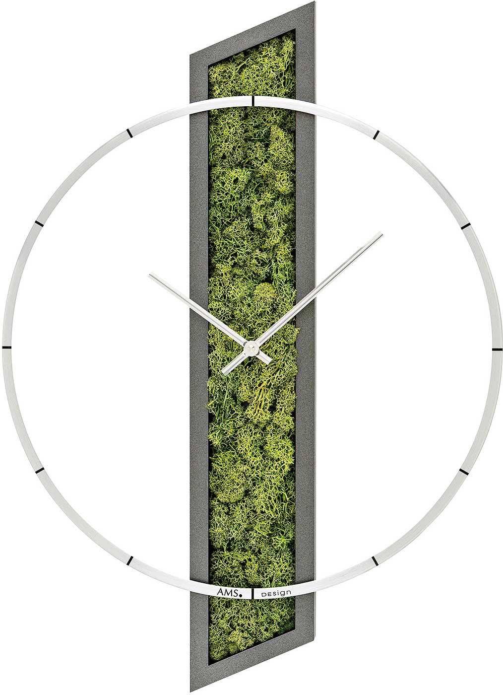 AMS Wall Clock 40x53x5 cm Wood and Metal • Modern Design • Precise Quartz Movement