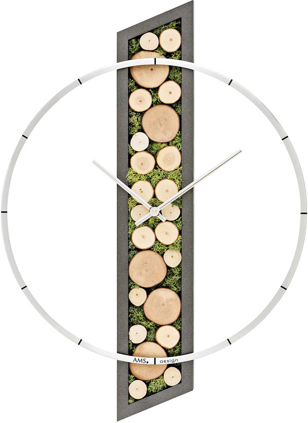 AMS Wall Clock 55x40x5 cm Wood • Modern • Quartz Movement • Made in Germany