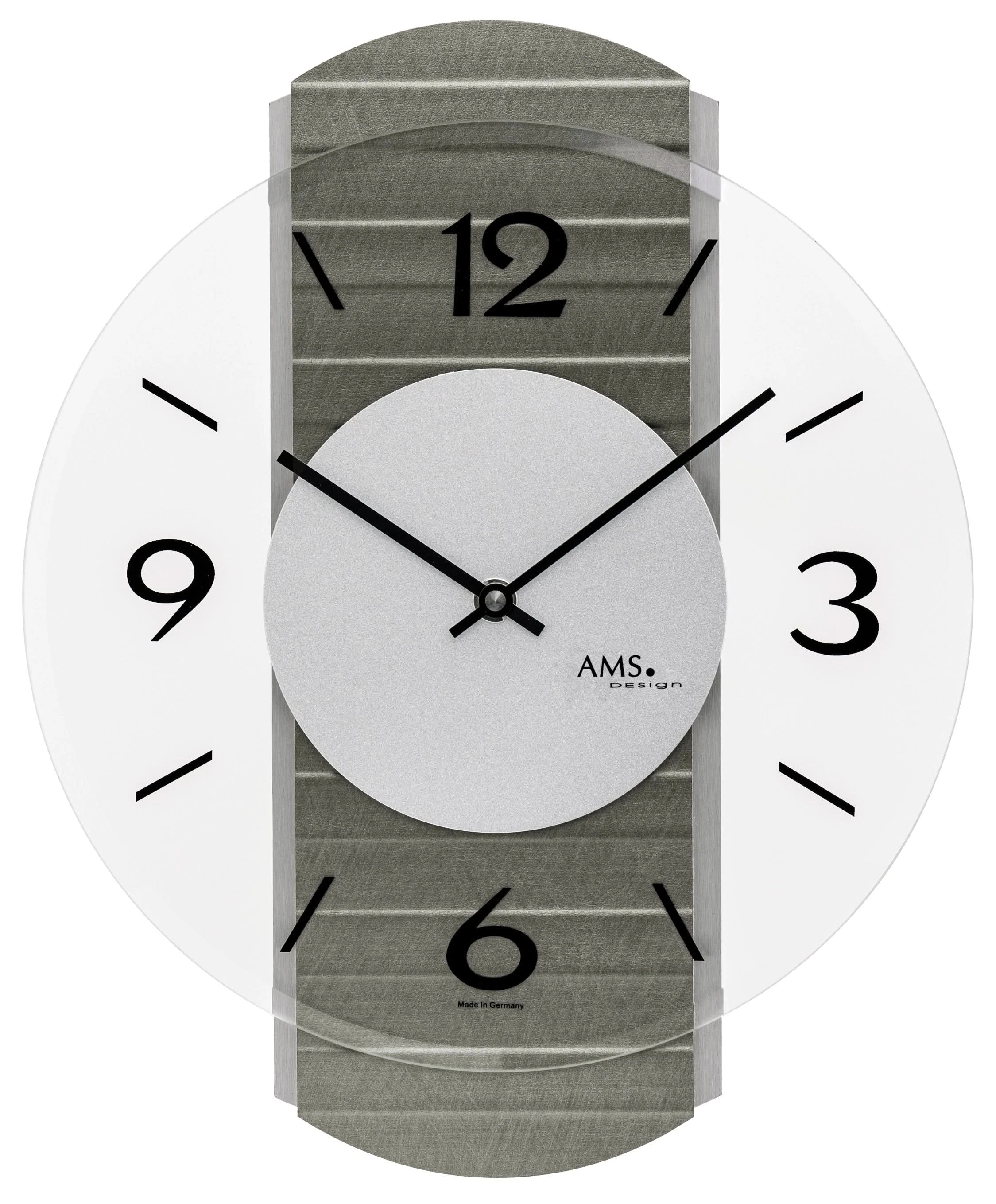 AMS Wall Clock • Wood & Aluminum • Modern Design • Precise Quartz Movement