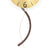 Wall clock with round gold dial, black hands, and curved dark case