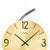 Wall clock: gold-colored dial with black numbers, hands, and AMS logo