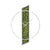 Wall clock with wooden frame, vertical moss inlay, white dial, and hands