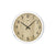 Wanduhr mit rundem Holz-Zifferblatt, Metallrahmen und Mineralglas-Abdeckung