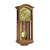 Pendulum wall clock, cherry wood finish case with curved hood and pendulum ball