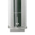 Wall clock with transparent cylinder housing, aluminum frame, and visible lower drive