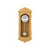 Wanduhr aus hellem Holz mit Glasfront, rundem Zifferblatt und sichtbarer Pendelanzeige