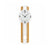 Wanduhr mit rundem weißem Zifferblatt, schwarzen Zeigern und eichefarbenem Pendel