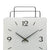 Wanduhr-Zifferblatt in hellem Grau mit schwarzen Zeigern und Ziffern 12, 9, 3