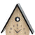 Cuckoo clock wall clock in wood look with cuckoo window, numbers 1–11, and gray roof sides