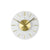 Wanduhr mit weißem Ziffernblatt, goldenen Indexen und Messing-Zentrum