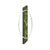 Wall clock from the side: narrow wooden frame with moss inlay and white clock ring