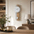 Wall clock with pendulum movement in Sonoma oak, round white dial and wooden frame