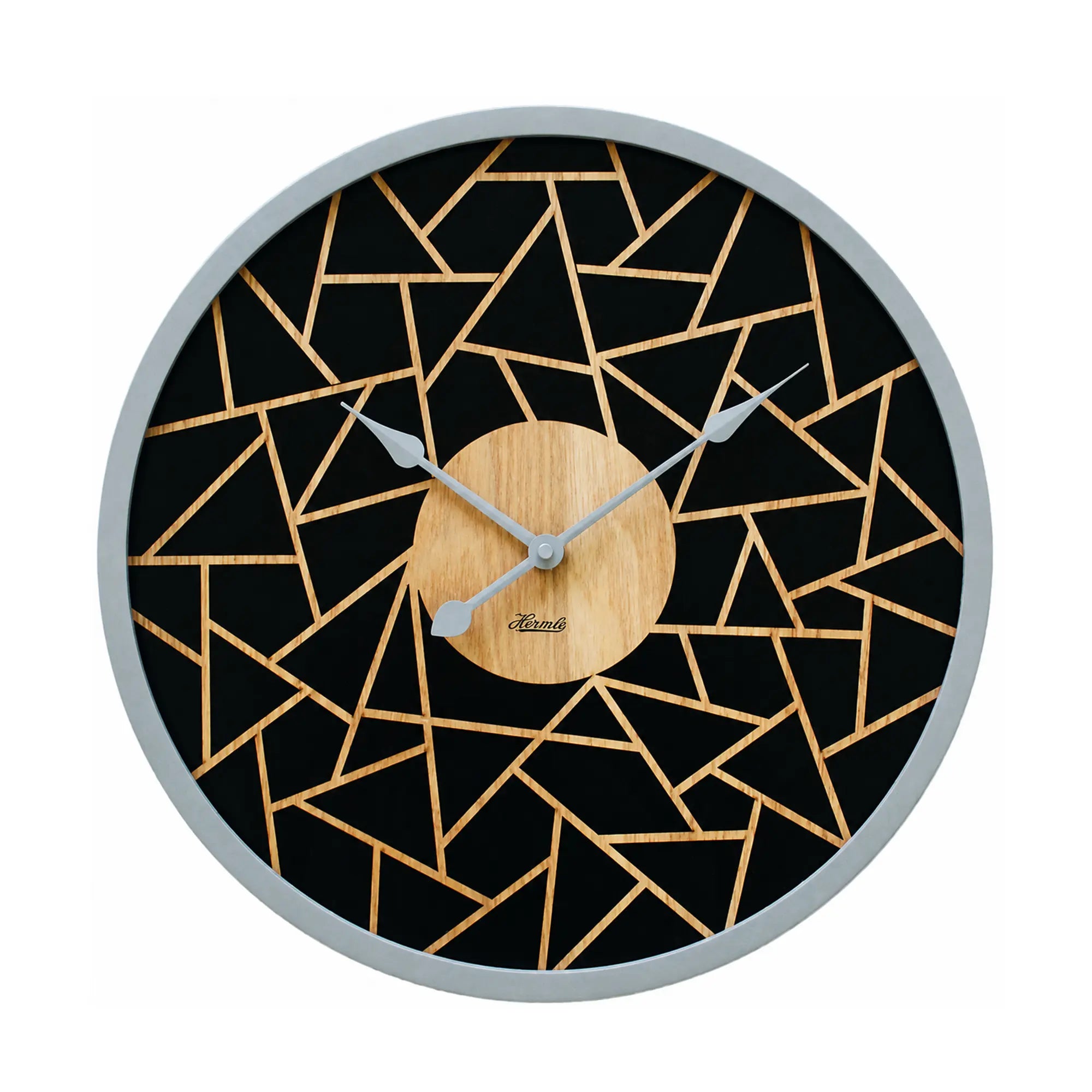 Hermle Wall Clock 50 cm Ø Wood • Minimalist Design • Silent Quartz Movement