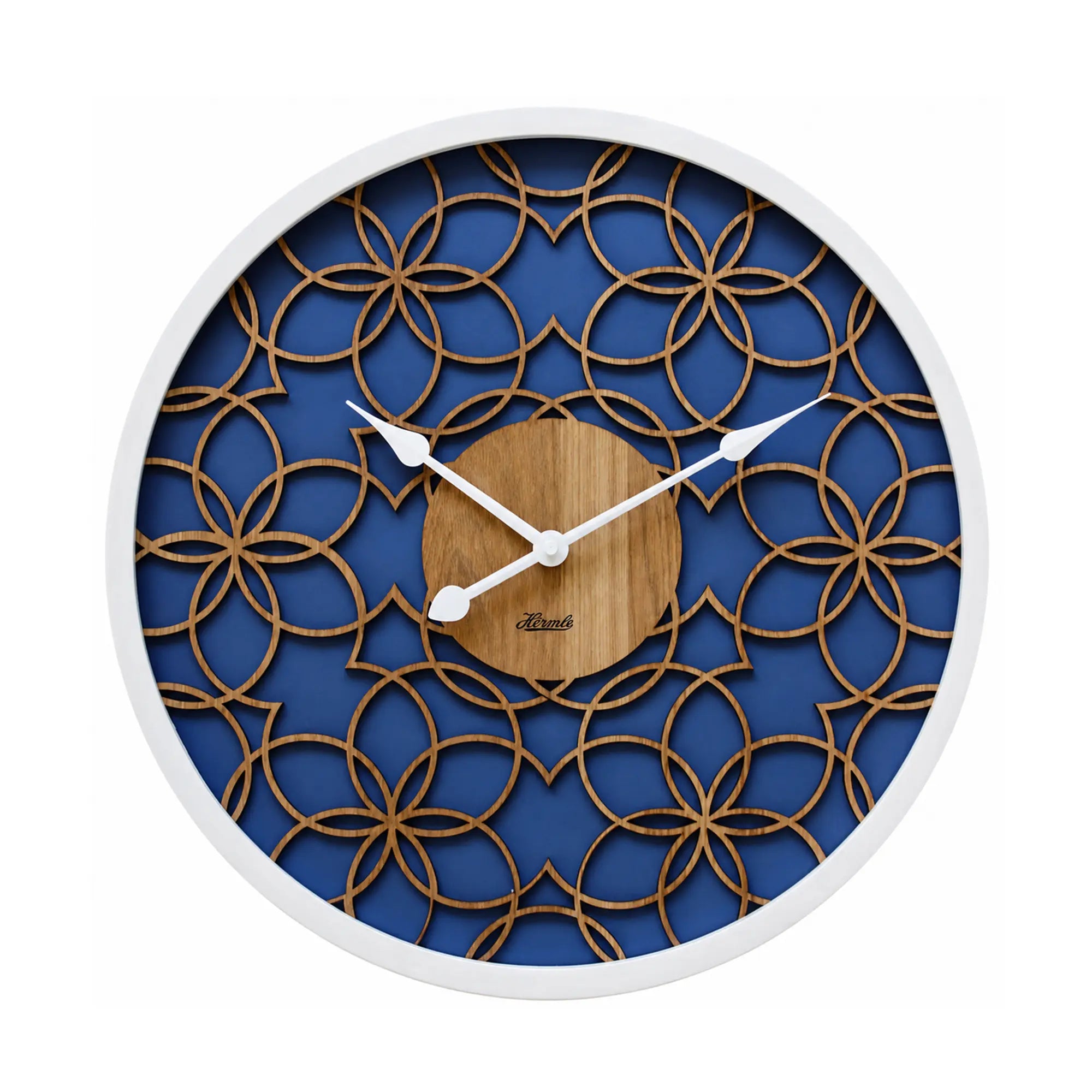 Hermle Wall Clock 40 cm Ø Wood • Modern 3D Design • Precise Quartz Movement