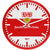 Hermle Wall Clock 30 cm Ø Metal • VfB Stuttgart Edition • Silent Quartz Movement