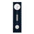 Wall clock with round dial in dark frame, swinging pendulum rod and round weight