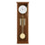 Wooden wall clock with round dial, gold-colored gong bars, and round pendulum