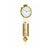 Gold-tone wall clock with round dial and chain bell