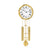 Wall clock with round dial and gold chain pendulum, Roman numerals