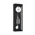 Wall clock with black casing, round dial, and pendulum chime rods