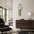 AMS Wanduhr mit Holzpendel, rundem Zifferblatt und Glasfront