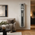 Wall clock for living area, transparent cylinder casing with aluminum frame and clockwork