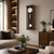 Walnut wood wall clock with pendulum and round white dial