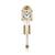 Wanduhr mit floralem Rosendekor, römischem Zifferblatt und goldenen Kettenzug-Gewichten
