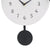 AMS wall clock with numbers and hands on a round dial, with a black pendant