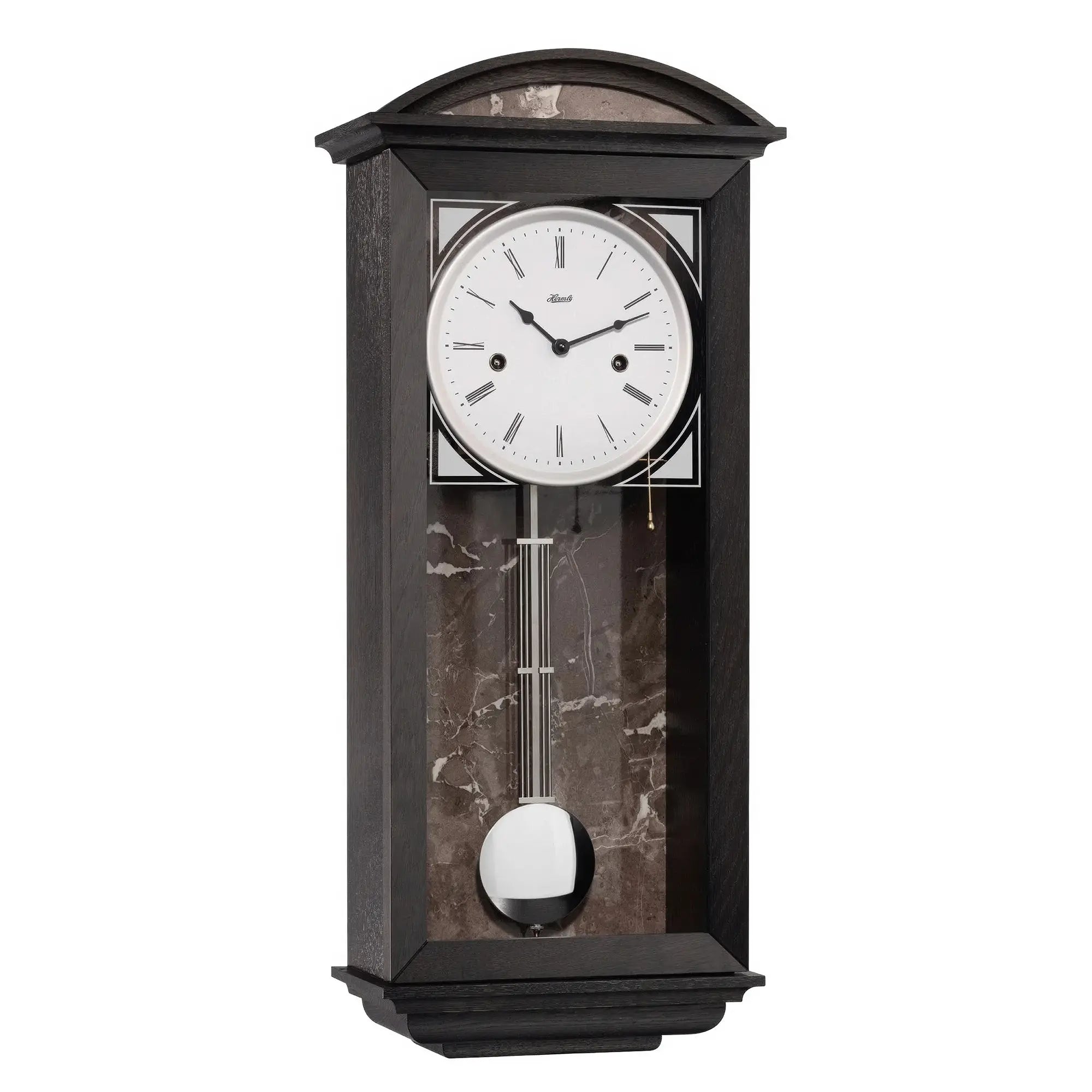 Hermle Wall Clock 64x27.5x15 cm Oak/Anthracite • 8-day movement • Made in Germany