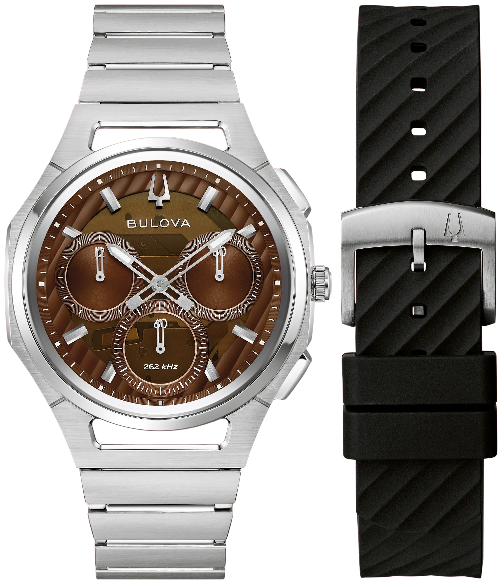 Bulova CURV 10th Anniversary Edition 96K117 Herrenuhr Braun • Gebogenes Saphirglas • Hochpräzises Quarzwerk