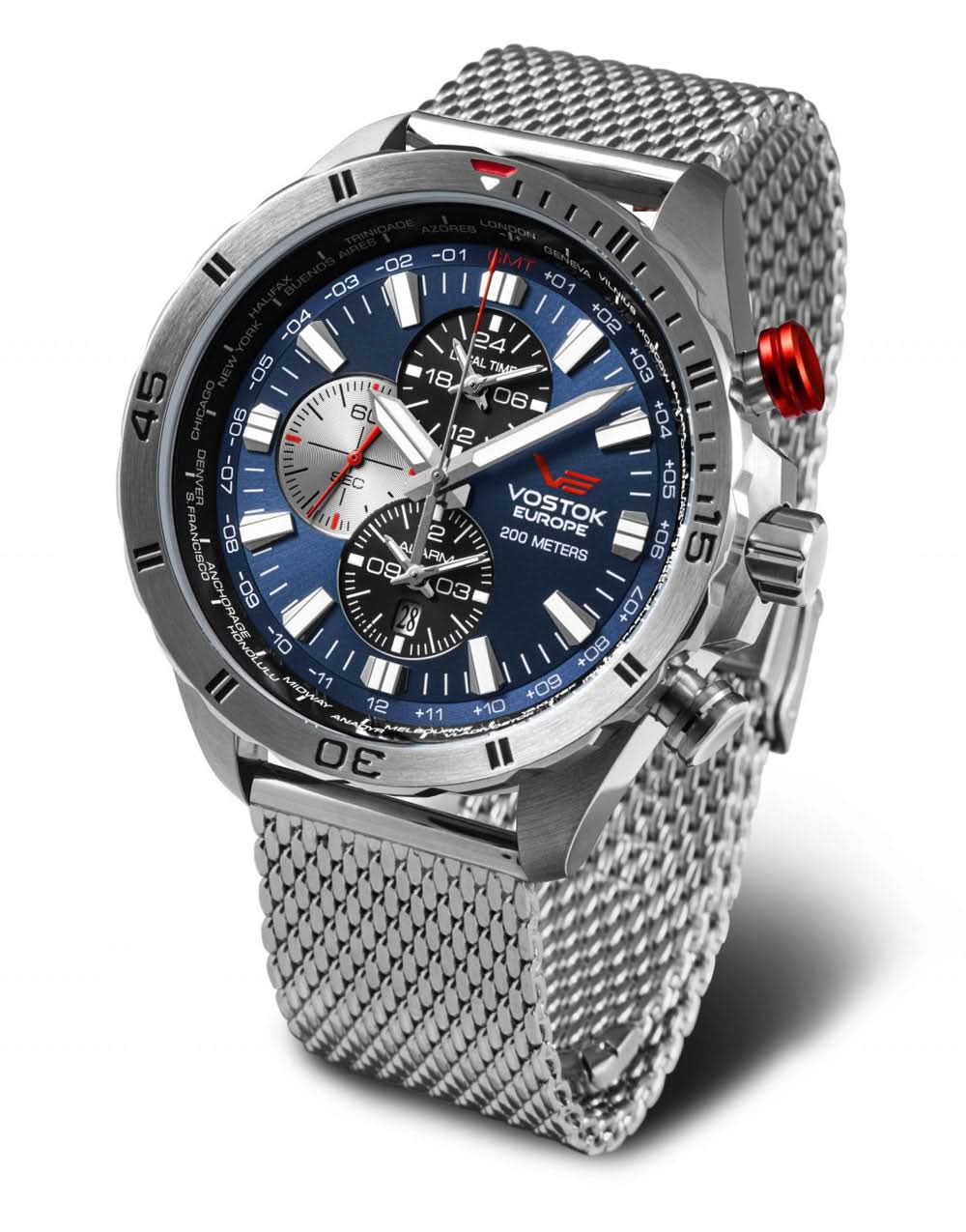 Vostok Europe Almaz YM26-320A652B Men's Watch • 20 ATM • World Timer