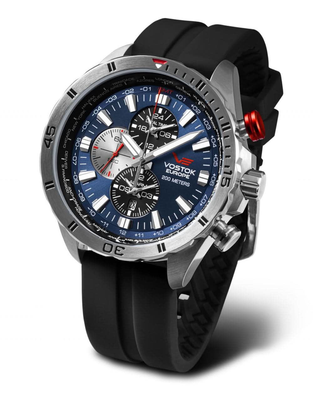 Vostok Europe Almaz YM26-320A652SS Men's Watch • World Time Function • 20 ATM