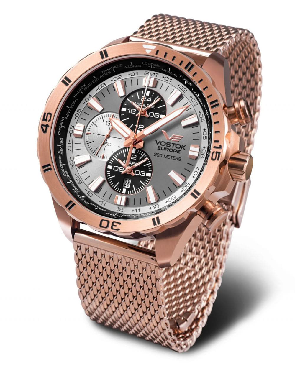 Vostok Europe Almaz YM26-320B653B Men's Watch • 20 ATM • World Time & Alarm