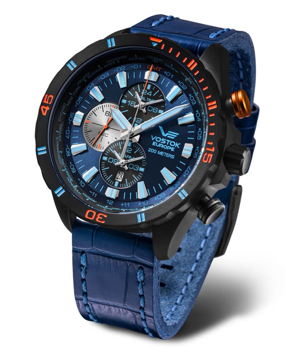 Vostok Europe Almaz YM26-320C654L Men's Watch • World Time & Alarm • K1 Safety Glass