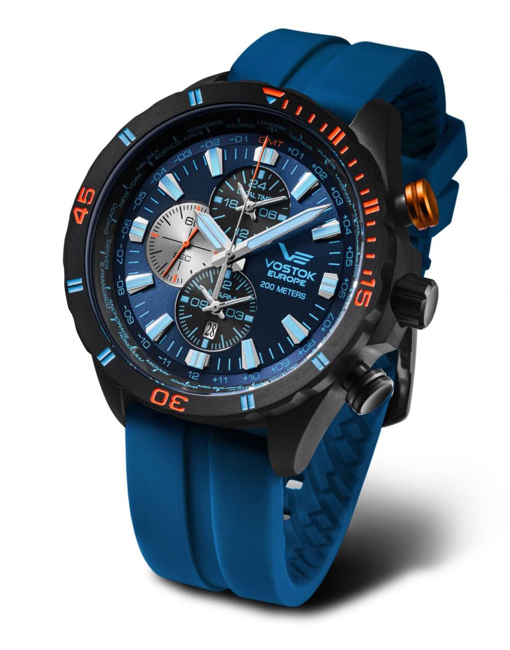 Vostok Europe Almaz YM26-320C654 Men's Watch • World Timer • 20 ATM