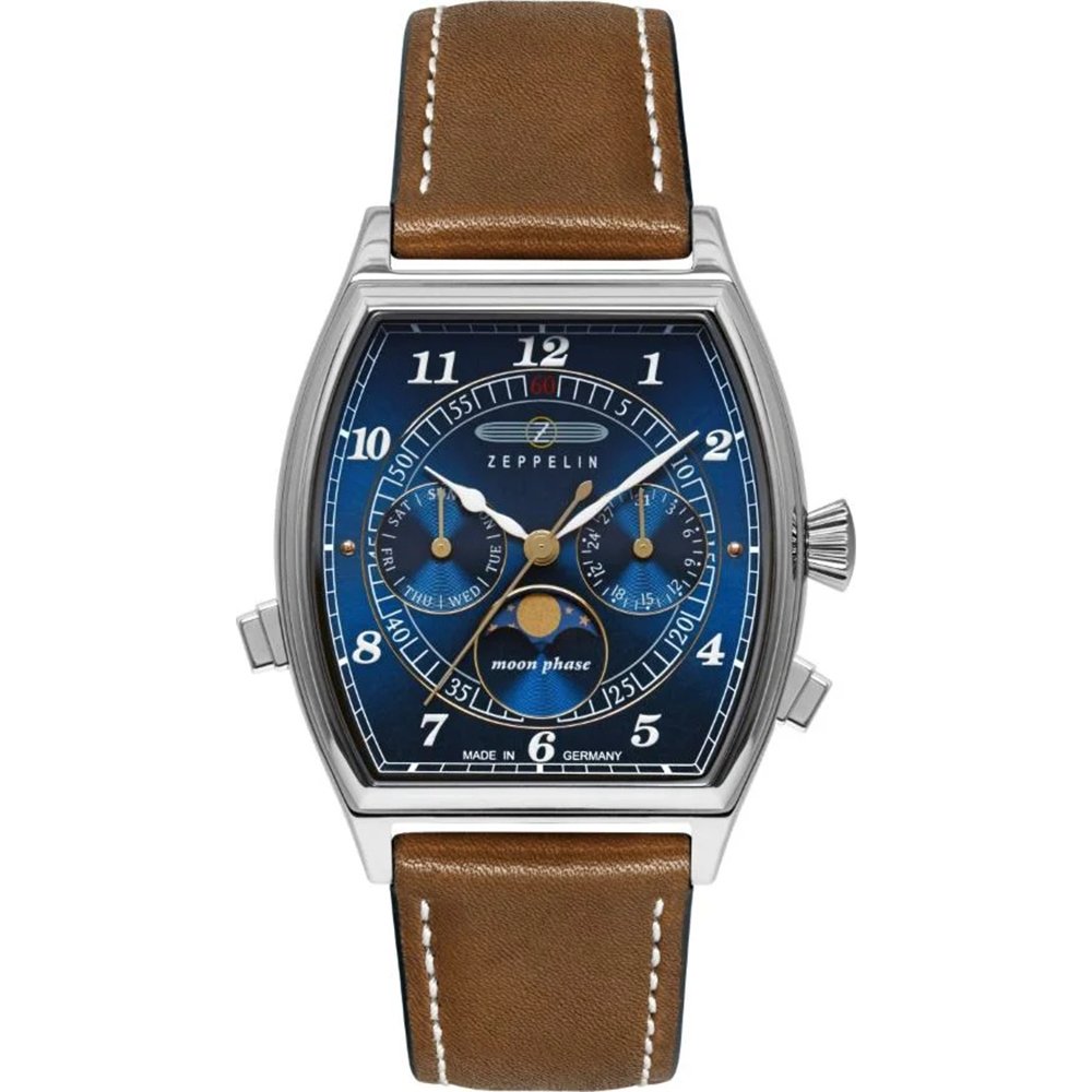 Zeppelin Metropolis 8336-3 Herrenuhr Blau • Mondphase • Made in Germany