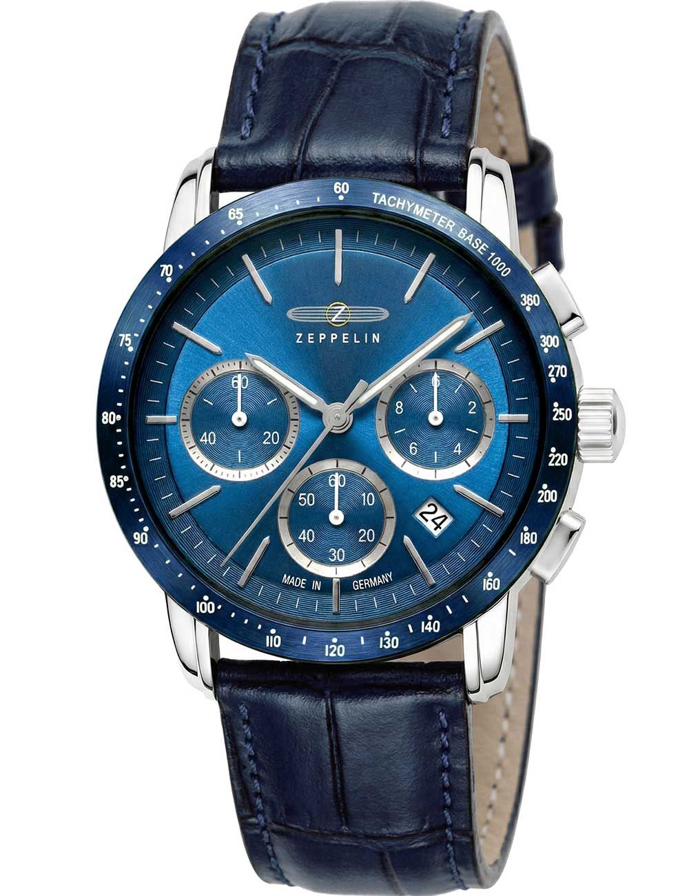 Zeppelin New York 8878-3 Herrenuhr Blau • Quarz-Chronograph • 5 ATM wasserdicht