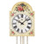 Wanduhr-Zifferblatt mit Rosendekor, römischen Ziffern und schwarzen Zeigern