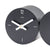 Table and wall clock with metal casing, close-up: black dial with 12 and white hands