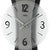 Nahaufnahme Wanduhr AMS Rimini W9400, graues Ziffernblatt mit arabischen Ziffern