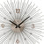 Quarz-Wanduhr mit Metallstrahlen, grauem Ziffernblatt und schwarzen Zeigern