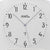 Analog wall clock dial with hands and AMS. Logo, silver-colored case