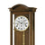 Regulator-Wanduhr-Zifferblatt mit AMS-Logo, römischen Zahlen und goldener Pendelstange