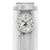 Nahansicht: AMS Regulator-Wanduhr mit silbernem Gehäuse und weißem Zifferblatt