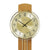 AMS Quarz-Wanduhr Ziffernblatt mit Metallring, hellem Holzgehäuse und schwarzen Zeigern