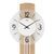 Wanduhr-Zifferblatt mit schwarzen Zahlen und Zeigern, Holzoberteil